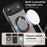 For iPhone Air Case with Ring Kickstand Compatible with MagSafe PU Leather Back Cover - Titanium Grey - 5