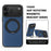 For  iPhone 17 Pro Max Case with Ring Kickstand Compatible with MagSafe PU Leather Back Cover - Sapphire - 3
