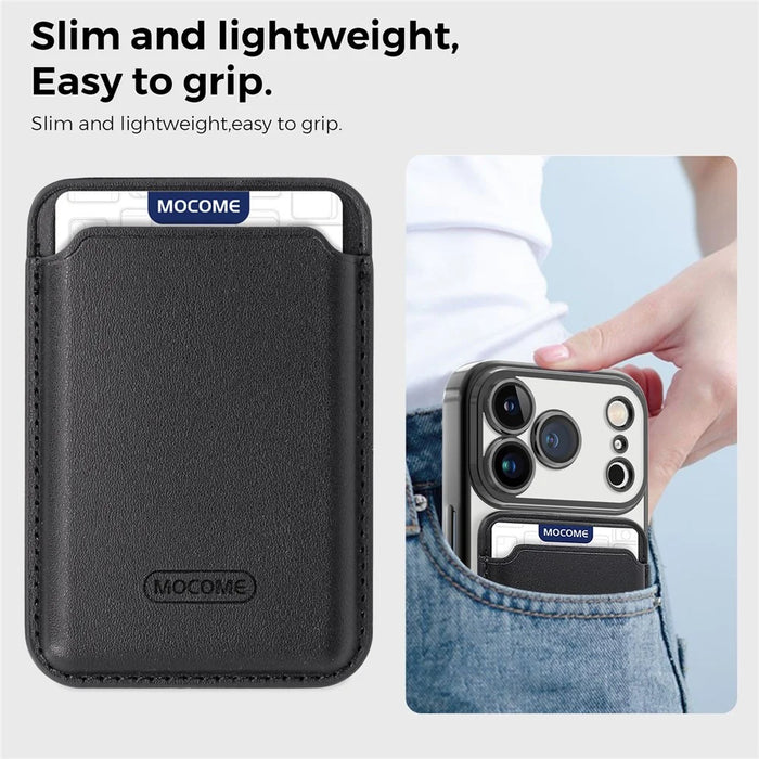 For iPhone 17 Pro Case Compatible with MagSafe TPU + PC Mobile Cover with Card Bag - Black - 6
