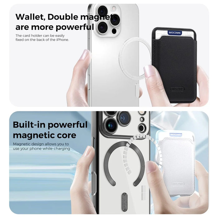 For iPhone 17 Pro Case Compatible with MagSafe TPU + PC Mobile Cover with Card Bag - Black - 7