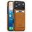 For iPhone 17 Pro Max Magnetic Case with Detachable Card Holder TPU + PU Leather Phone Back Cover - Brown - 1