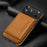 For iPhone 17 Pro Max Case Compatible with MagSafe Leather Back Phone Cover with Detachable Card Bag - Brown - 2