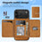 For iPhone 17 Pro Max Case Compatible with MagSafe Leather Back Phone Cover with Detachable Card Bag - Brown - 3