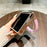 For Samsung Galaxy Z Flip7 5G Case Electroplated Edge Rhinestone Glitter PC Phone Cover with Hand Strap - Rose Gold - 6