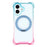 For iPhone 17 Magnetic Case Ring Kickstand TPU + PC Phone Cover - Gradient Blue / Pink - 1