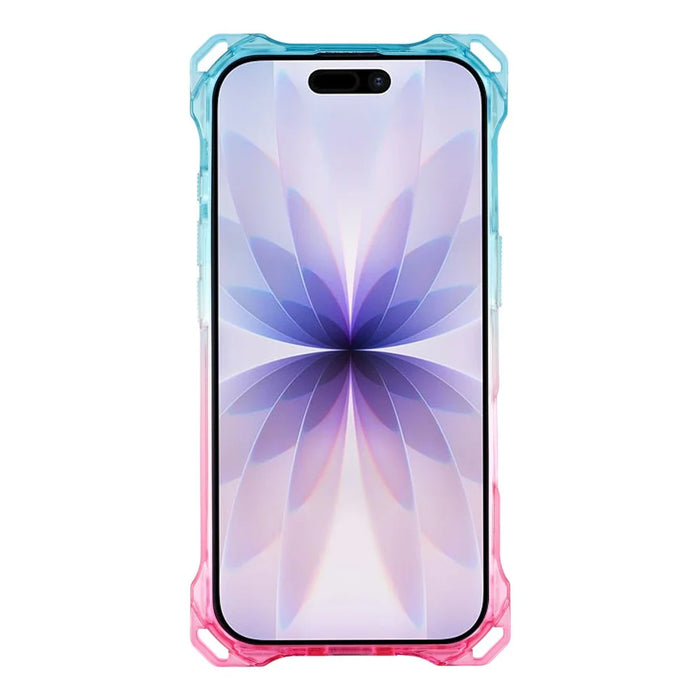 For iPhone 17 Magnetic Case Ring Kickstand TPU + PC Phone Cover - Gradient Blue / Pink - 2