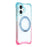 For iPhone 17 Magnetic Case Ring Kickstand TPU + PC Phone Cover - Gradient Blue / Pink - 3