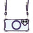 For iPhone 17 Magnetic Case Ring Kickstand TPU + PC Phone Cover with Lanyard - Purple - 2