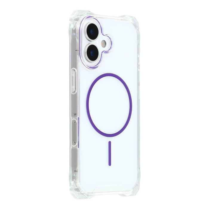 For iPhone 17 Magnetic Case with Lanyard Drop-Proof TPU + PC Phone Back Cover - Purple - 3