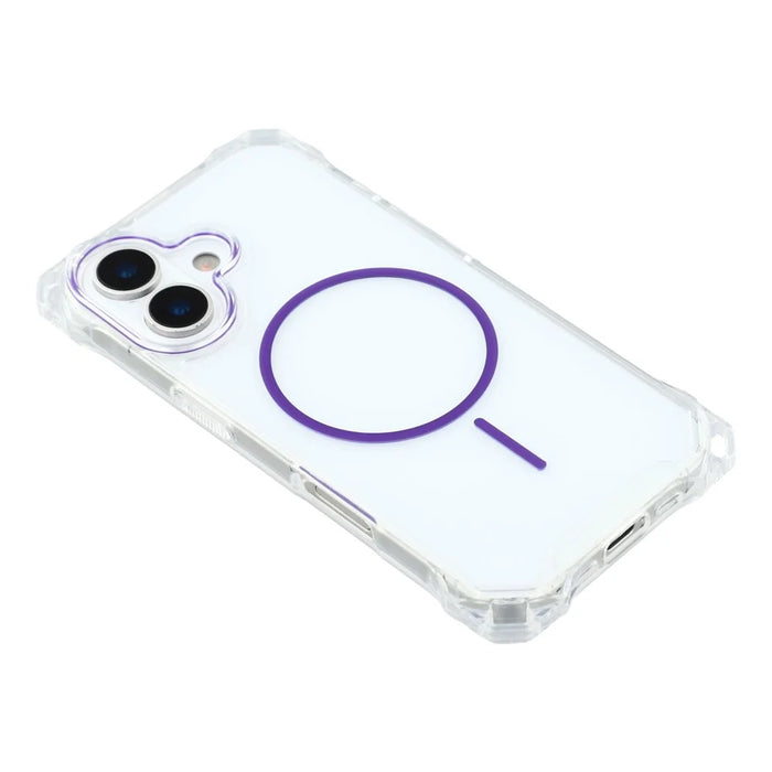 For iPhone 17 Magnetic Case with Lanyard Drop-Proof TPU + PC Phone Back Cover - Purple - 5