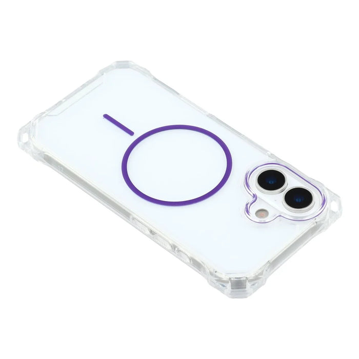 For iPhone 17 Magnetic Case with Lanyard Drop-Proof TPU + PC Phone Back Cover - Purple - 6