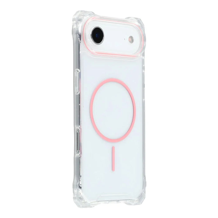 For iPhone Air Magnetic Case with Lanyard Drop-Proof TPU + PC Phone Back Cover - Pink - 3