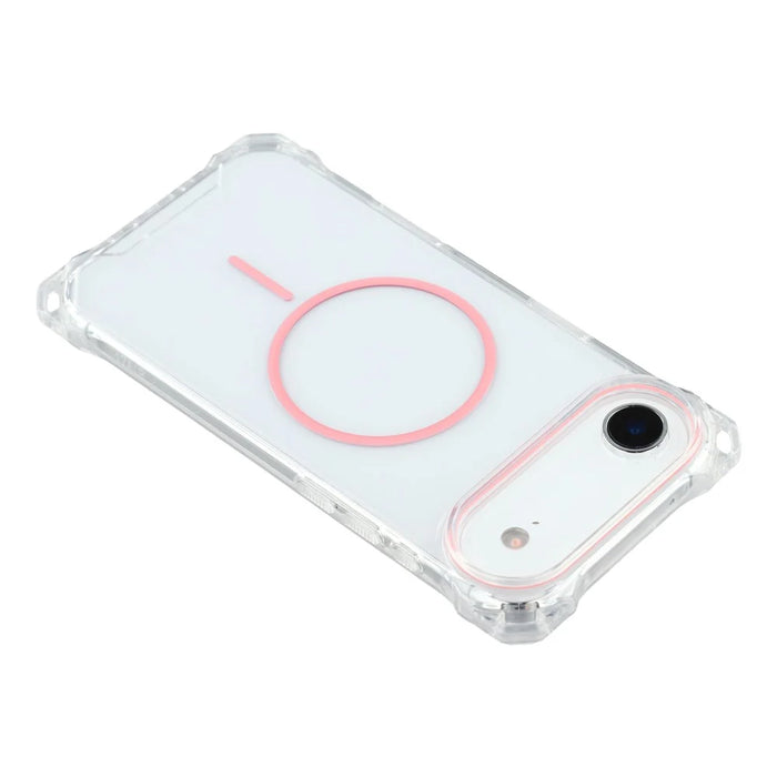 For iPhone Air Magnetic Case with Lanyard Drop-Proof TPU + PC Phone Back Cover - Pink - 6
