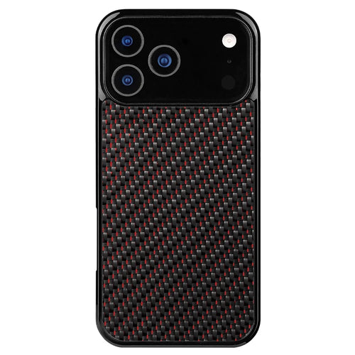 For iPhone 17 Pro Max Case Case Twill Texture Aramid Fiber + TPU Shockproof Phone Cover - Red - 1