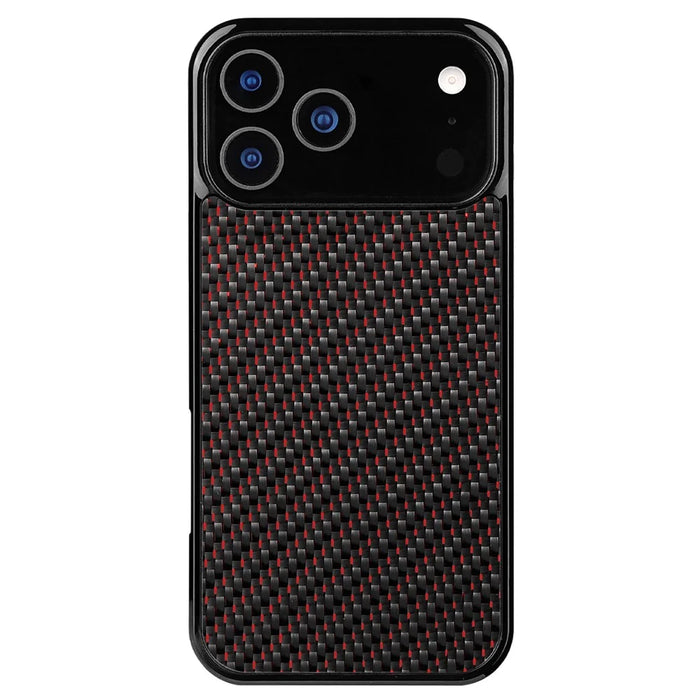 For iPhone 17 Pro Max Case Case Twill Texture Aramid Fiber + TPU Shockproof Phone Cover - Red - 1