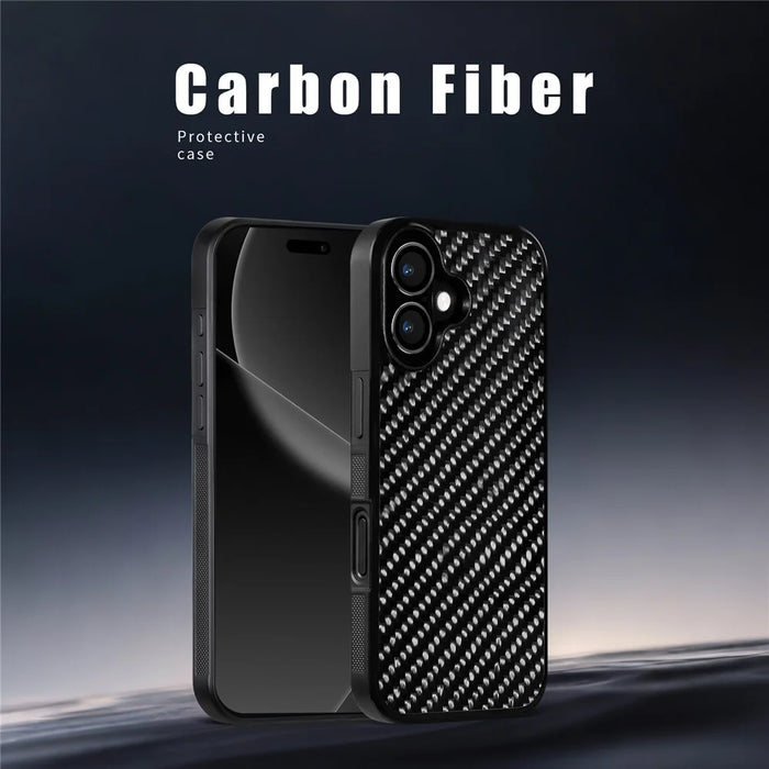 For iPhone 17 Case Case Twill Texture Aramid Fiber + TPU Shockproof Phone Cover - Black - 4