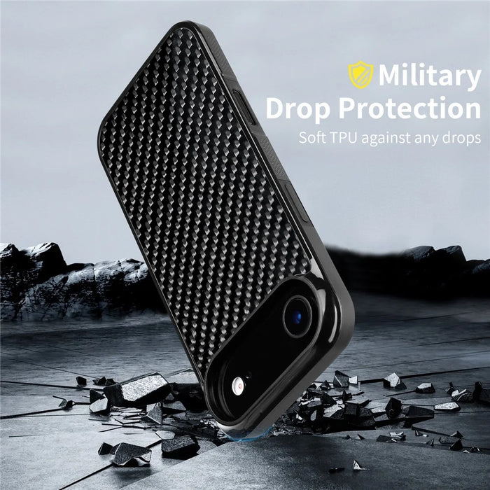 For iPhone Air Case Case Twill Texture Aramid Fiber + TPU Shockproof Phone Cover - Black - 3