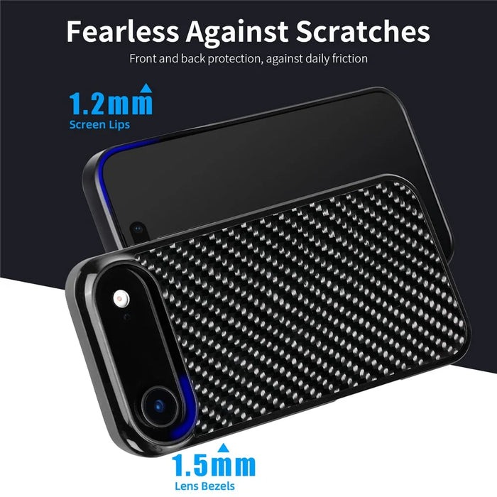For iPhone Air Case Case Twill Texture Aramid Fiber + TPU Shockproof Phone Cover - Black - 5