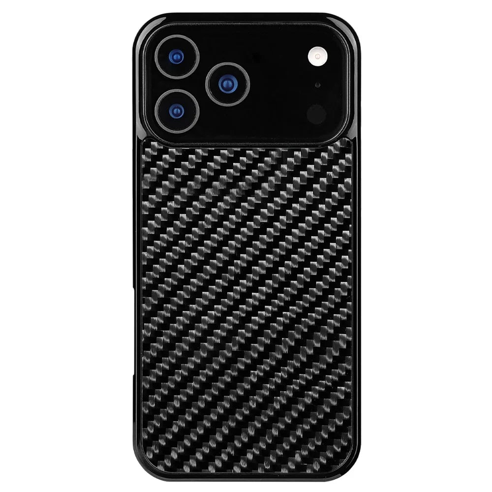 For iPhone 17 Pro Case Compatible with MagSafe Twill Texture Aramid Fiber TPU Shockproof Phone Cover - Black - 1