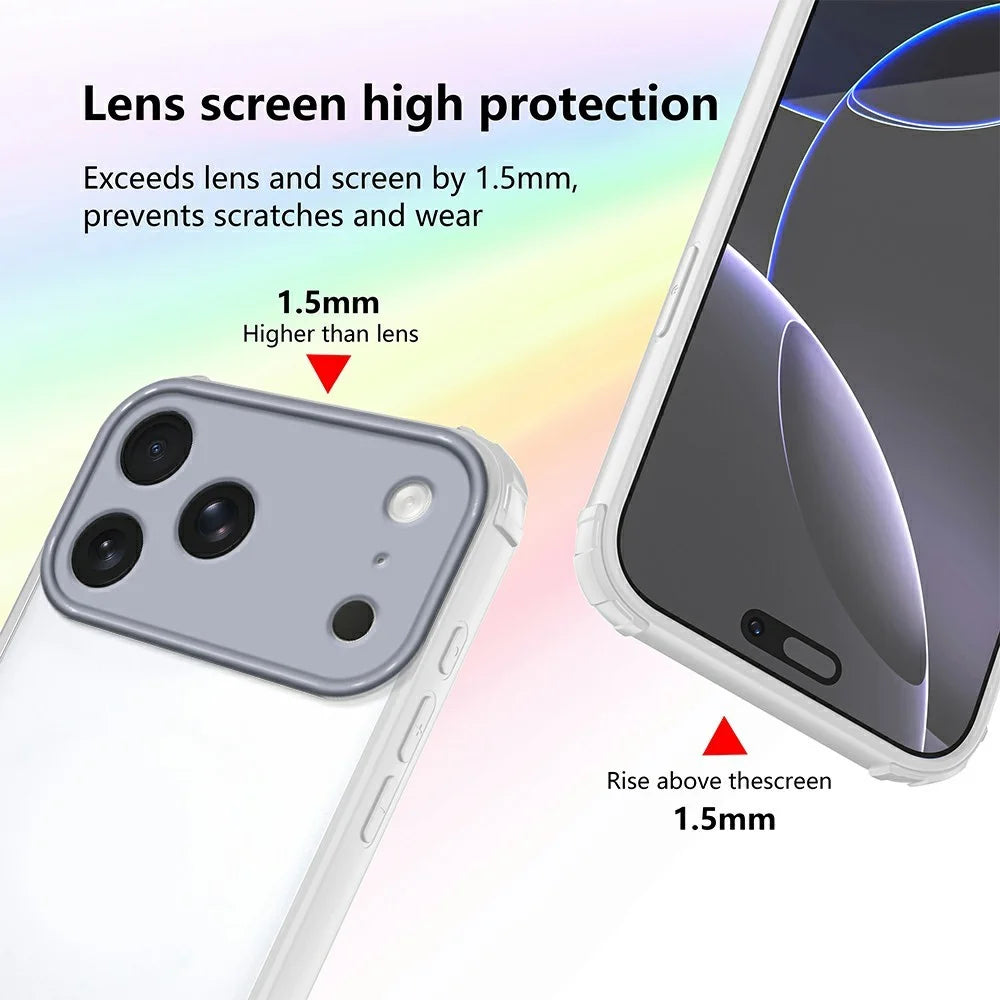 For iPhone 17 Pro Case Reinforced Corner Shockproof TPU + Acrylic Phone Cover - White - 4
