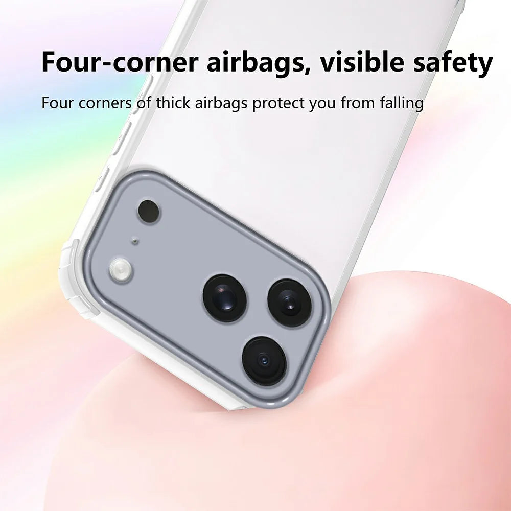 For iPhone 17 Pro Case Reinforced Corner Shockproof TPU + Acrylic Phone Cover - White - 5