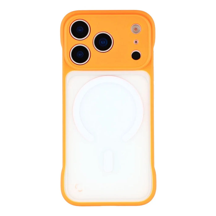 JAUCASE For iPhone 17 Pro Case Compatible with MagSafe Frosted PC Frameless Phone Cover - Orange - 3