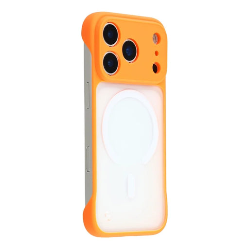JAUCASE For iPhone 17 Pro Max Case Compatible with MagSafe Frosted PC Frameless Phone Cover - Orange - 1