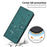 For Sony Xperia 10 VII Wallet Case Cats Imprint Leather Phone Cover with Strap - Dark Green - 5