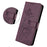 For iPhone 16 Pro Max Case Wallet Stand Lotus Imprint Leather Phone Cover with Wrist Strap - Wine Red - 2