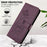 For iPhone 16 Pro Max Case Wallet Stand Lotus Imprint Leather Phone Cover with Wrist Strap - Wine Red - 7