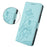 For iPhone Air Case Wallet Stand Lotus Imprint Leather Phone Cover with Wrist Strap - Green - 2
