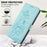For iPhone 18 Pro Max / 17 Pro Max Case Wallet Stand Lotus Imprint Leather Phone Cover with Wrist Strap - Green - 7