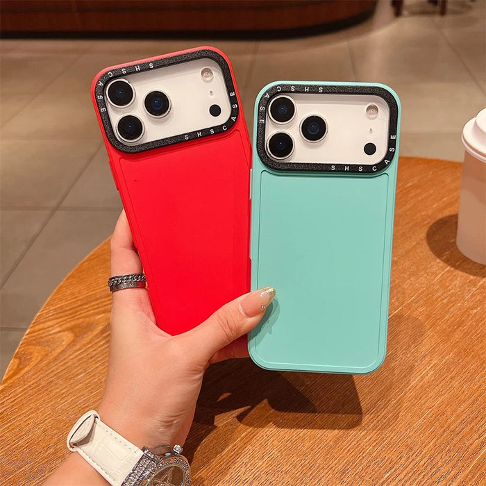 For iPhone 18 Pro / 17 Pro Case Black Lens Frame Shockproof TPU PC Phone Back Cover - Red - 2