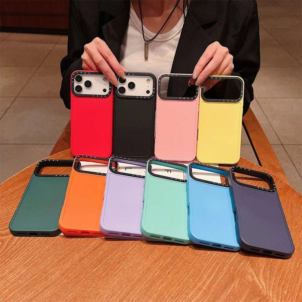 For iPhone 18 Pro Max / 17 Pro Max Case Black Lens Frame Shockproof TPU PC Phone Back Cover - Red - 5