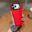 For iPhone 18 Pro / 17 Pro Case Black Lens Frame Shockproof TPU PC Phone Back Cover with Wrist Strap - Red - 1
