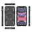 For iPhone 11 Magnetic Case Butterfly Armor Hollow Heat Dissipation PC + TPU Phone Cover - Black - 5