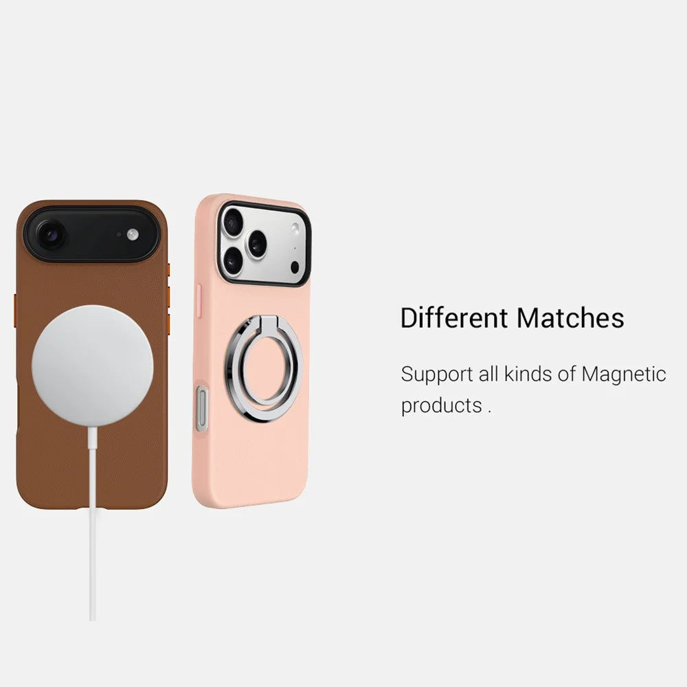 KZDOO For iPhone Air Case Compatible with MagSafe PU + PC Shockproof Phone Cover - Orange - 3