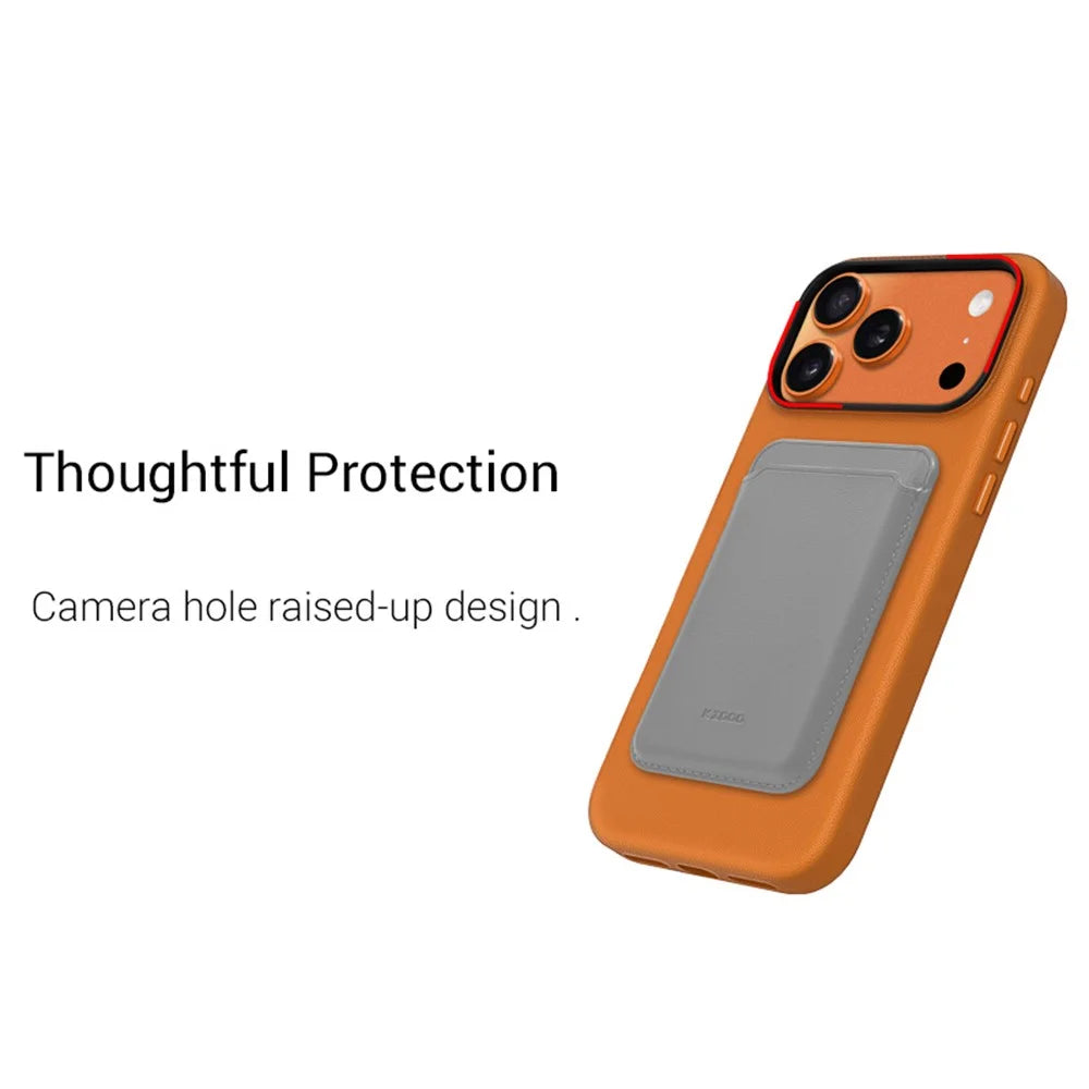 KZDOO For iPhone 17 Pro Case Compatible with MagSafe PU + PC Shockproof Phone Cover - Black - 7