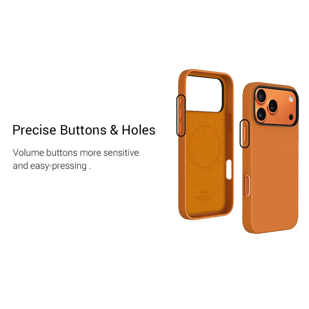 KZDOO For iPhone 17 Pro Max Case Compatible with MagSafe PU + PC Shockproof Phone Cover - Orange - 3