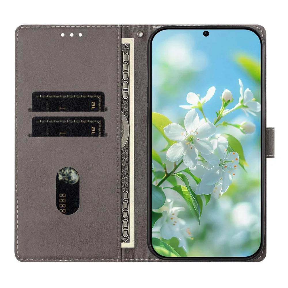 For iPhone 17 Case Pattern Print PU Leather Wallet Phone Cover with Wrist Strap - Colored Flowers - 2