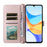 For Blackview Shark 6  /  Oscal Tiger 8 Case with Shoulder  /  Wrist Strap Leather Phone Cover Stand Wallet - Pink - 3
