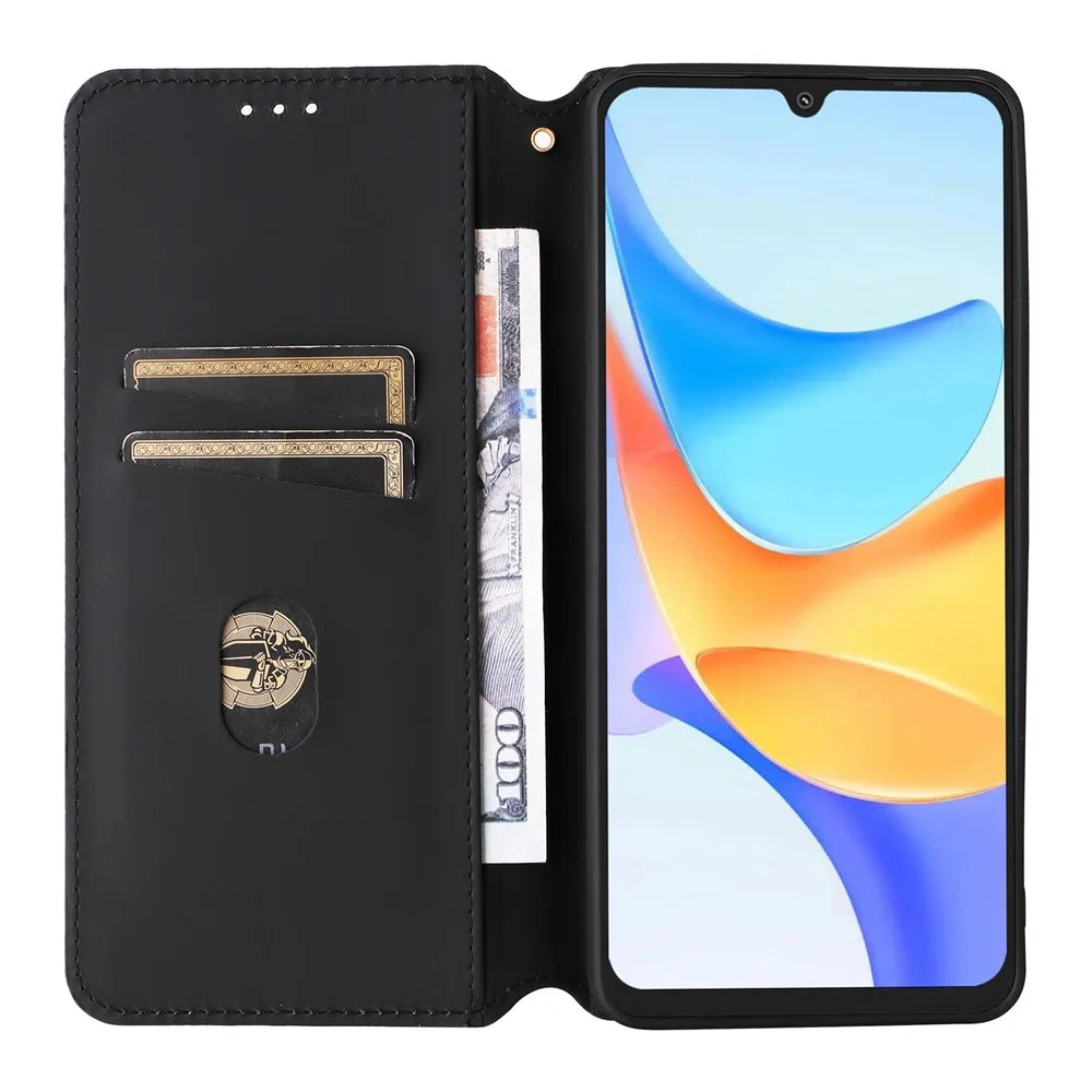 For Blackview Shark 6  /  Oscal Tiger 8 Case Wallet Rhombus Imprinted Leather Phone Cover - Red - 2