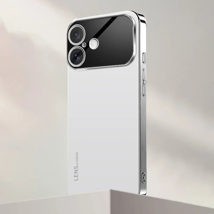 For iPhone 17 Case Acrylic + TPU + Metal Anti-Scratch Phone Cover with Electroplating Frame - White - 1