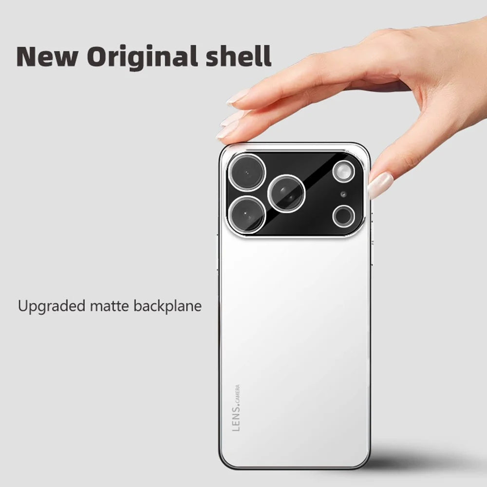 For iPhone 17 Pro Case Acrylic + TPU + Metal Anti-Scratch Phone Cover with Electroplating Frame - White - 4