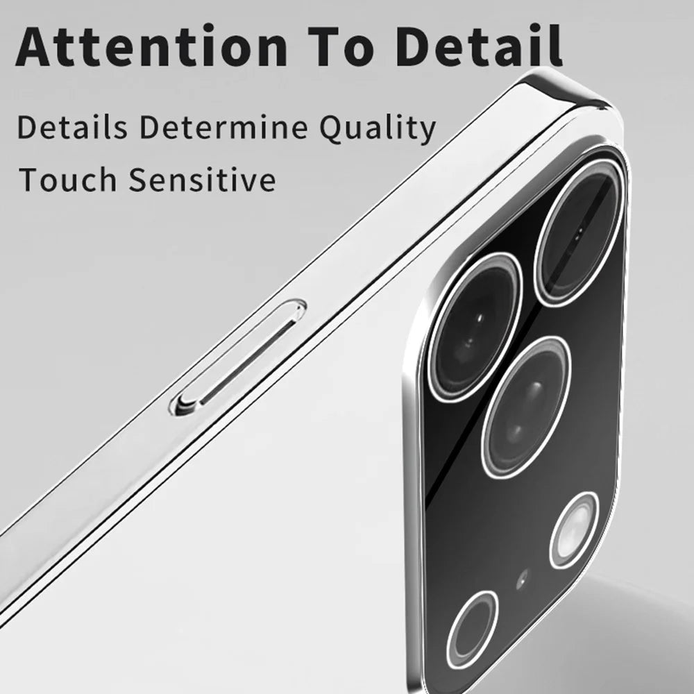 For iPhone 17 Pro Case Acrylic + TPU + Metal Anti-Scratch Phone Cover with Electroplating Frame - White - 6