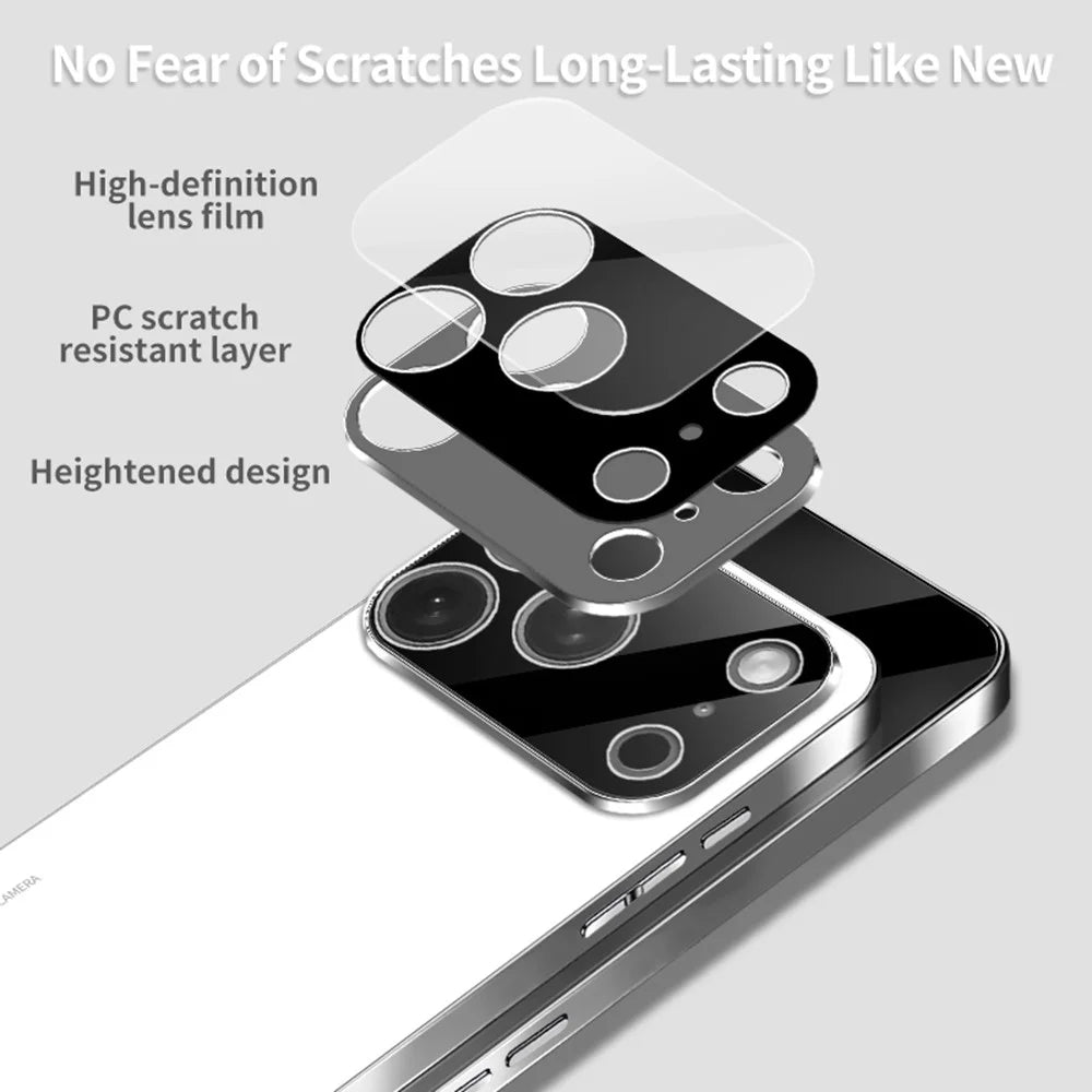 For iPhone 17 Pro Case Acrylic + TPU + Metal Anti-Scratch Phone Cover with Electroplating Frame - White - 7