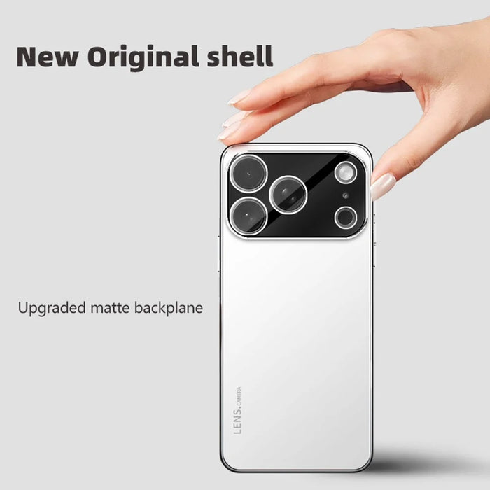 For iPhone 17 Pro Max Case Acrylic + TPU + Metal Anti-Scratch Phone Cover with Electroplating Frame - White - 4