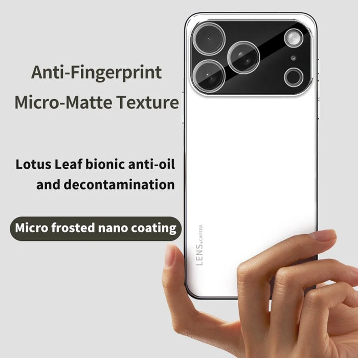 For iPhone 17 Pro Max Case Acrylic + TPU + Metal Anti-Scratch Phone Cover with Electroplating Frame - White - 5
