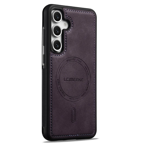 LC.IMEEKE L6 For Samsung Galaxy S23 FE Magnetic Case PU Leather Coated PC TPU Phone Cover - Purple - 2