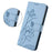 For Sony Xperia 1 VII Case Wallet Stand Lotus Imprint Leather Phone Cover with Wrist Strap - Blue - 2